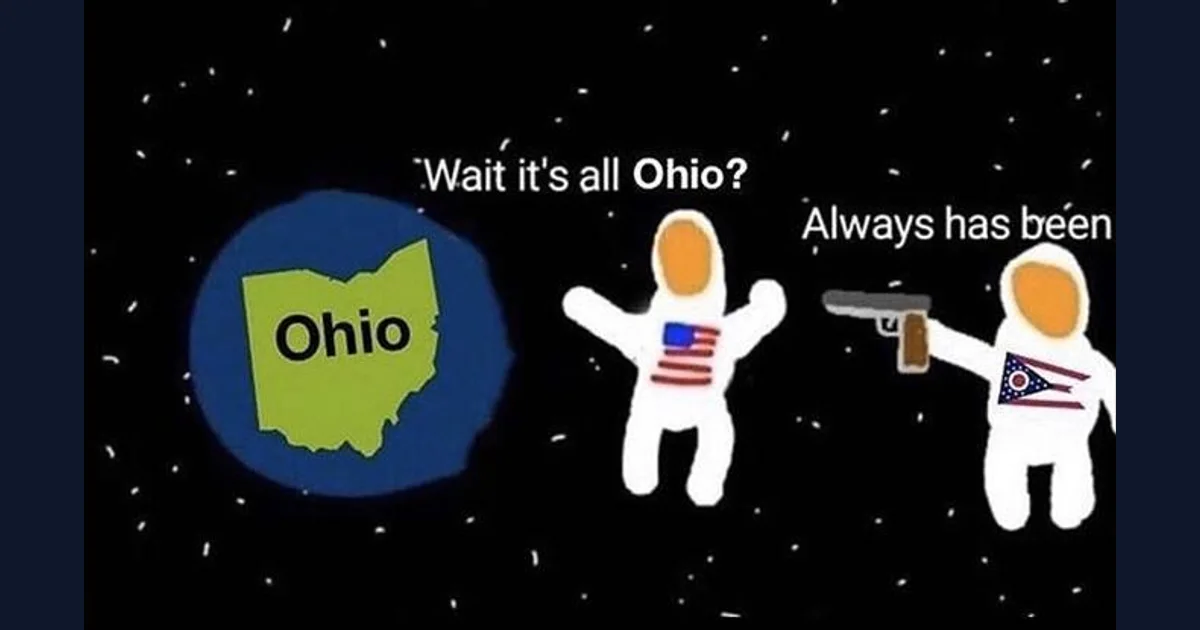 Two astronauts looking toward the Earth in the Always Has Been reference image (reference preview)