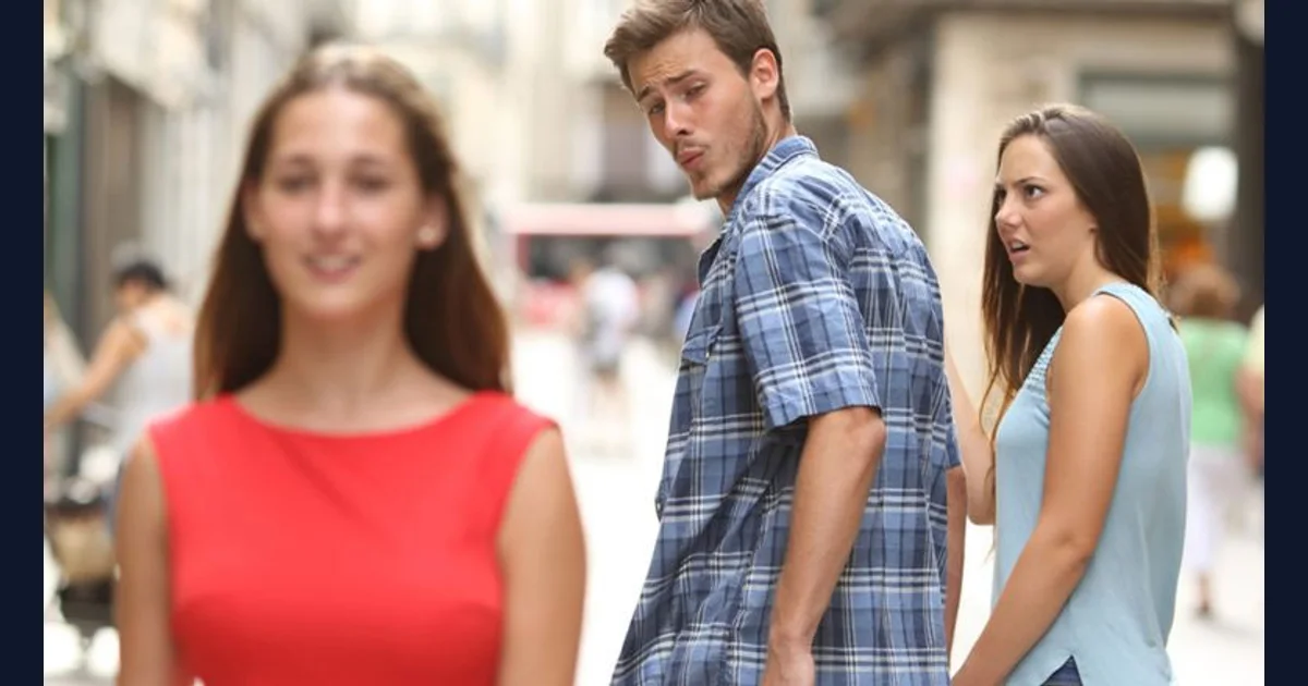 Distracted Boyfriend meme reference preview (reference preview)