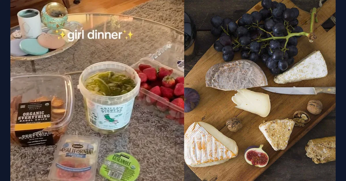 Girl Dinner reference image from the cited meme history (reference preview)