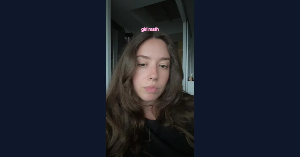 Samjamess discussing Girl Math purchase calculations in the cited August 2023 TikTok (example preview)