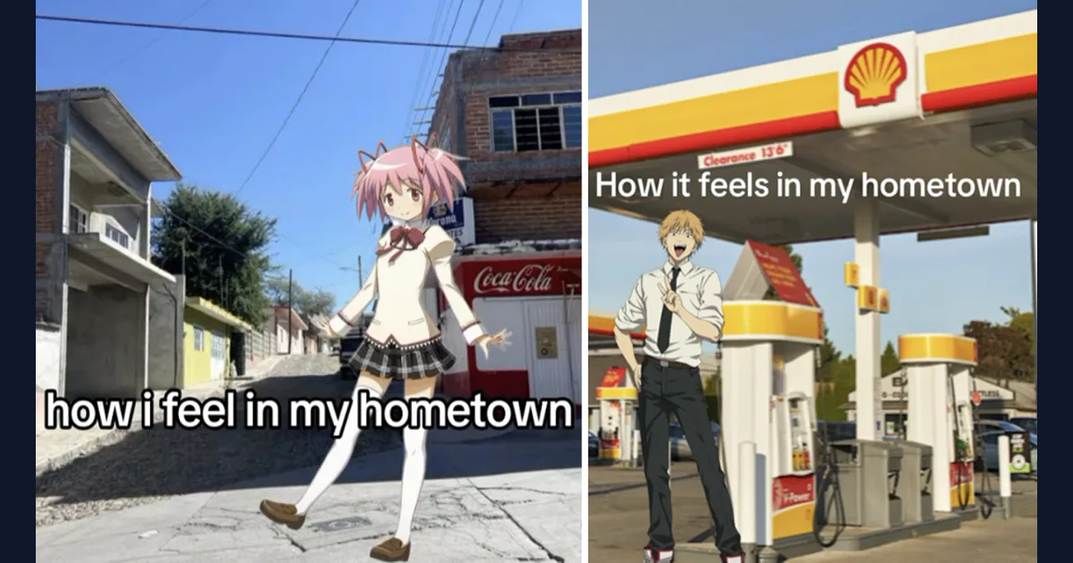 Reference image for the How I Feel In My Hometown character and scenery edit format (reference preview)