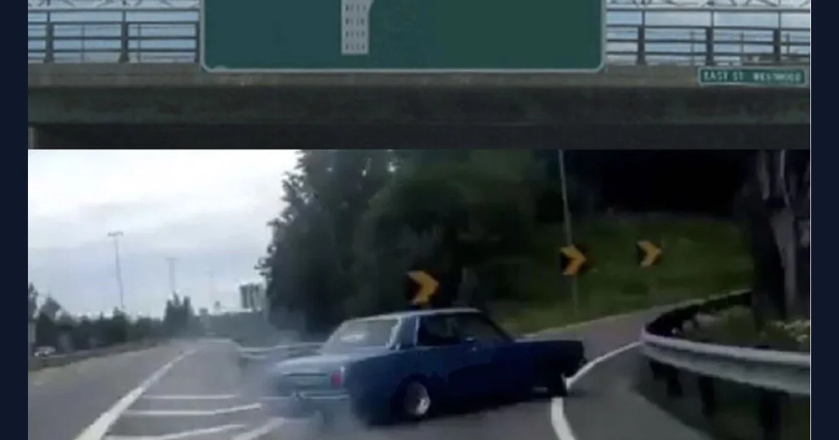 Left Exit 12 composite showing a car turning toward a labeled highway off-ramp (reference preview)