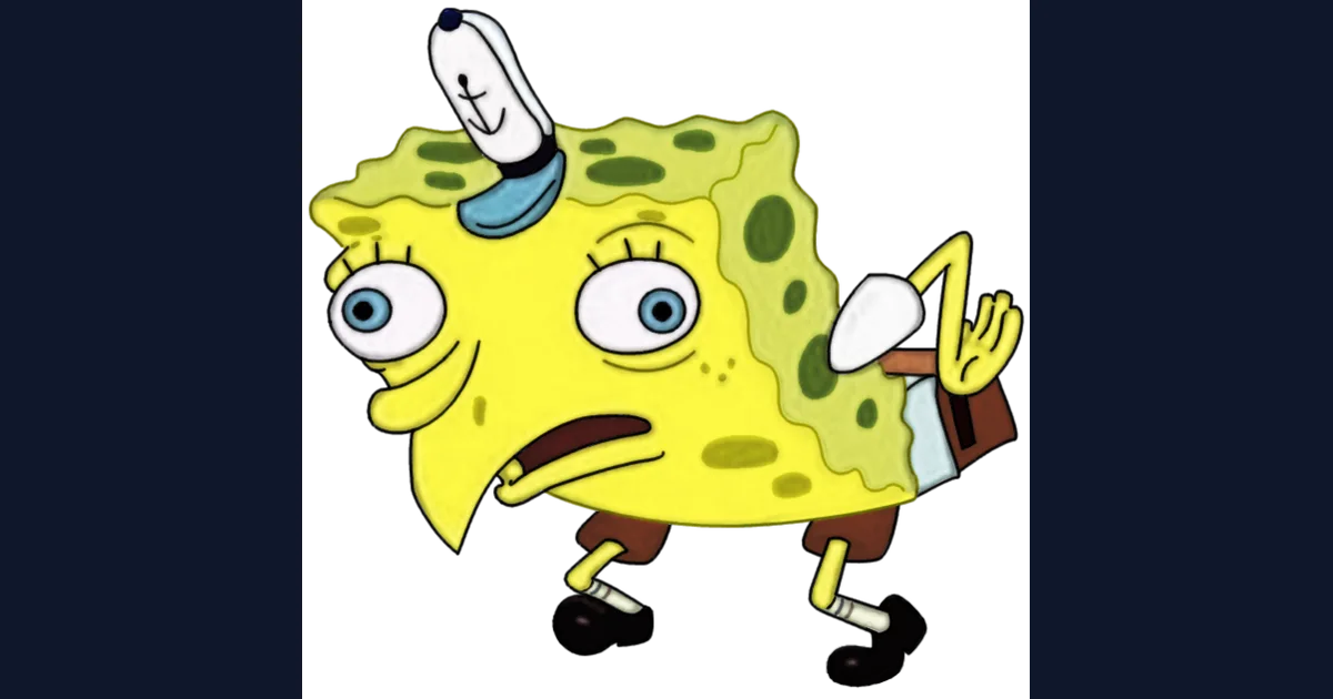 Original Mocking SpongeBob blank reaction showing SpongeBob in a chicken-like pose (reference preview)